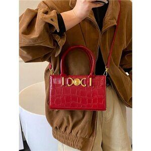 Crocodile Embossed Crossbody Bag